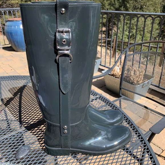 INVENTORY REDUCTION SALE! Coach TASHA Rubber Rain Boots Size 9 New without Tags - Picture 1 of 10